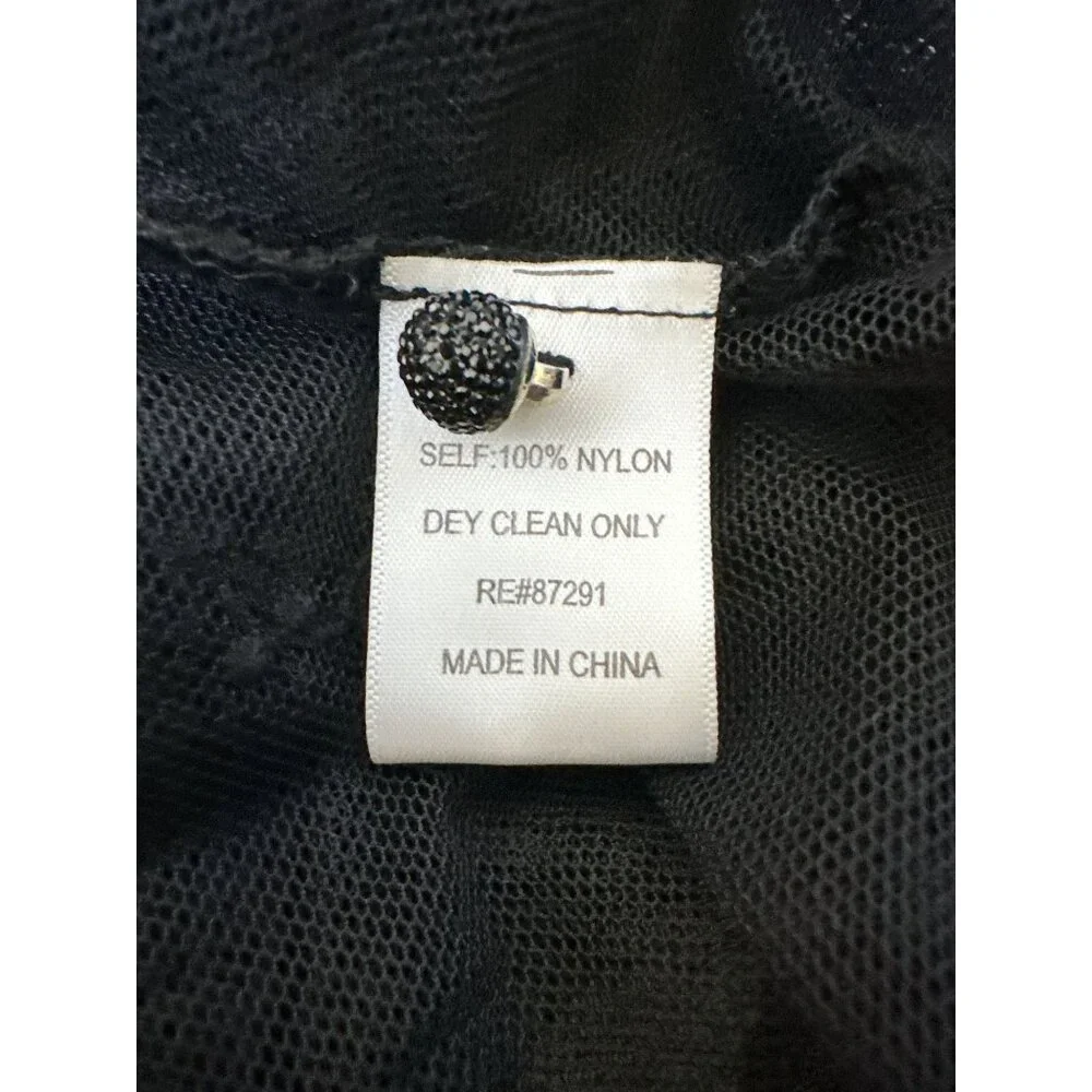 4 Love And Liberty Black Sheer Embroidered Lace Blouse w/Bell Sleeves Size XL - Picture 10 of 10